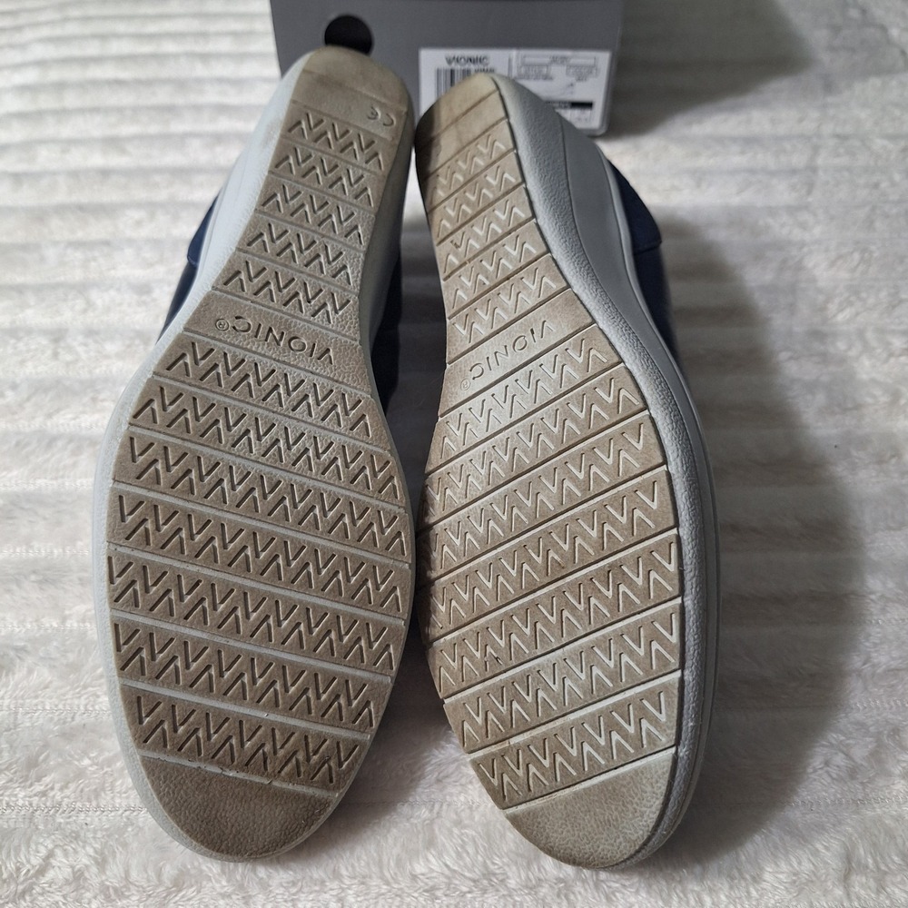 Vionic Jacey Slip-Ons Slip-on Wedge Shoes Womens 8.5 Navy Gray Sole Comfort - Picture 7 of 13